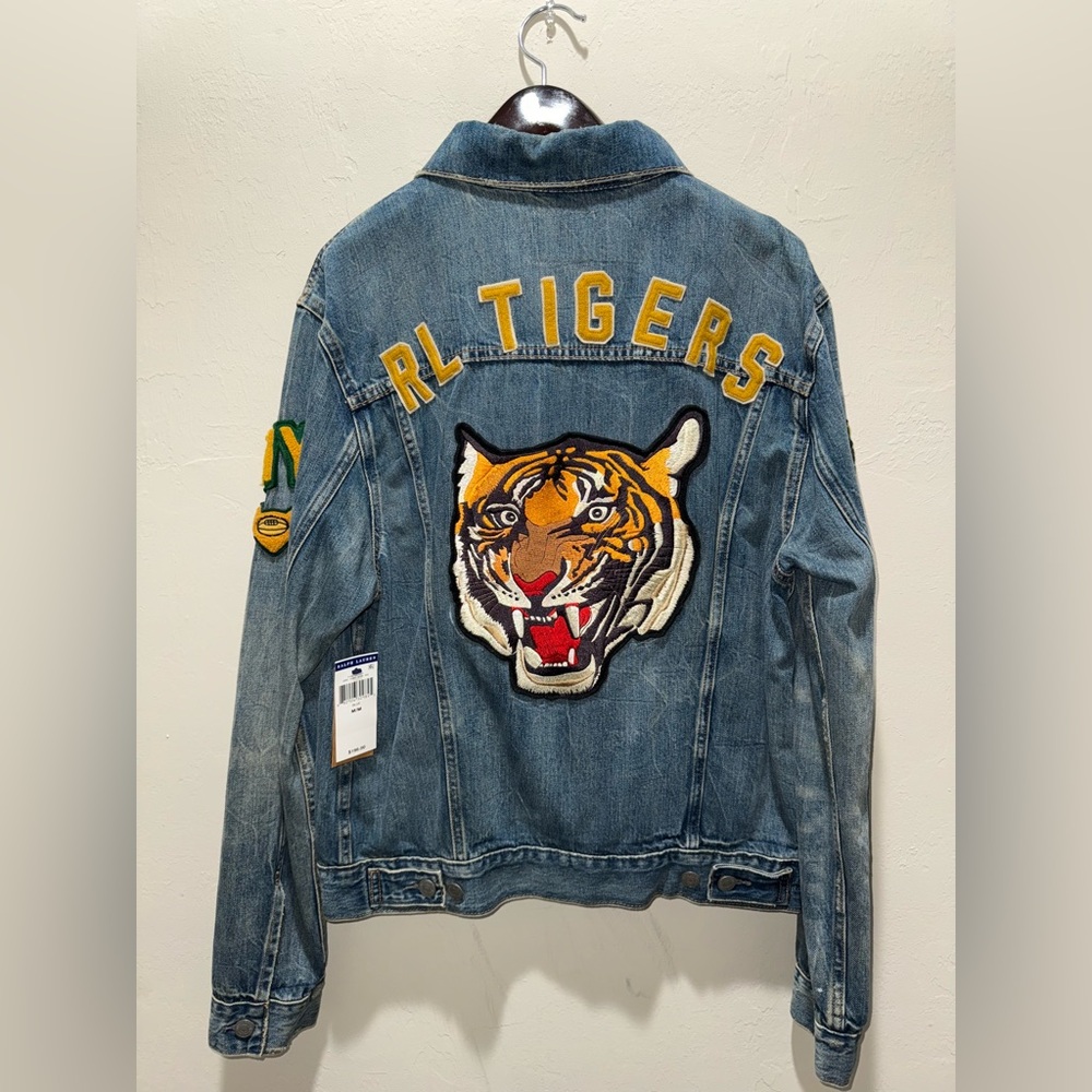 Denim Jacket with Tiger Patch